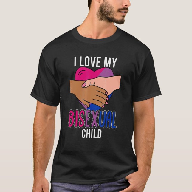 Bi Prix Heart I Liebe mein Bisexuelles Kind Proud  T-Shirt (Vorderseite)