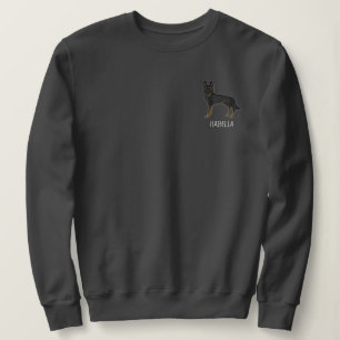 Bi-Schwarzer Deutscher Schäferhund mit individuell Sweatshirt