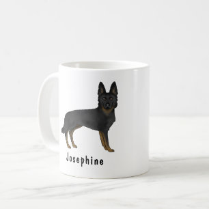 Bi-Schwarzer Deutscher Schäferhund Süßer Hund Mit Kaffeetasse