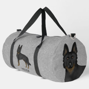 Bi-Schwarzer Deutscher Schäferhund und benutzerdef Duffle Bag