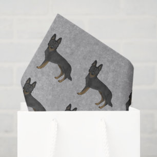 Bi-Schwarzes Deutscher Schäferhund Cartoon-Hund-Mu Seidenpapier