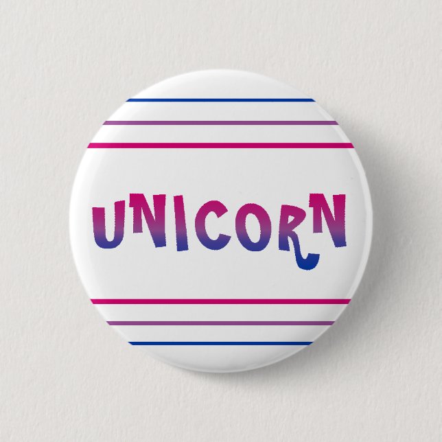 Bi+ Stolz-Einhorn zeichnet Knopf Button (Vorderseite)