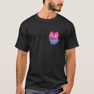 Bi Stolz Katze Lgbtq Bisexuell-Flagge Unterstützun T-Shirt