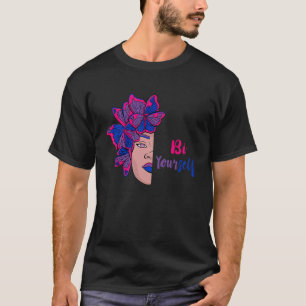 Bi Stolz Lgbtq Halb Gesicht Schmetterling Bisexual T-Shirt