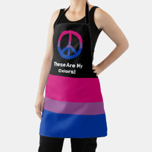 Bi-Stolzflagge und Friedenszeichen mit einem benut Schürze