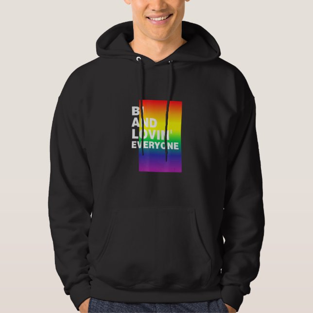 Bi und Lovin Alle Lgbtq Bisexual Pride Bi Prid Hoodie (Vorderseite)