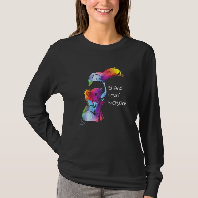 Bi und Lovin Jeder Rainbow Bi Pride Pride 1 T-Shirt (Vorderseite)