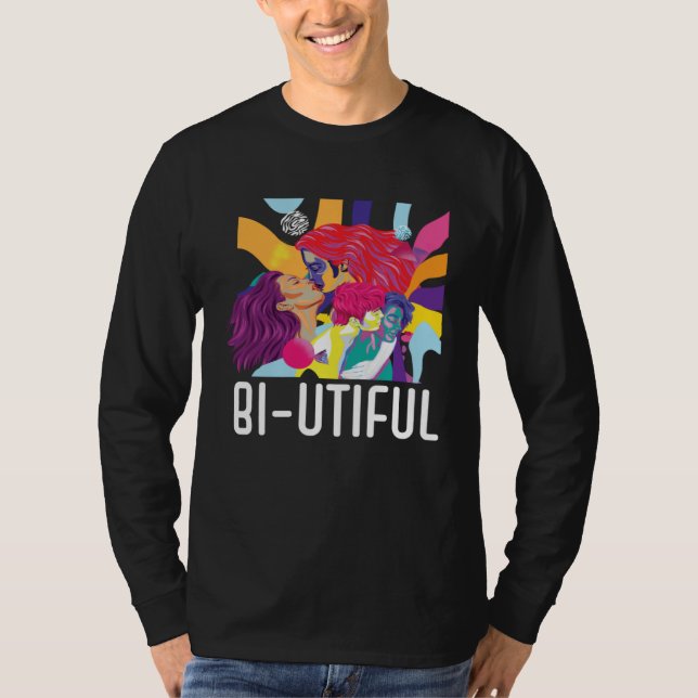 Bi Utiful Bisexual Rainbow Pride Bisexuality LGBTQ T-Shirt (Vorderseite)