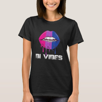 Bi Vibes tropfende Lippen Bisexueller Stolz Bisexu T-Shirt