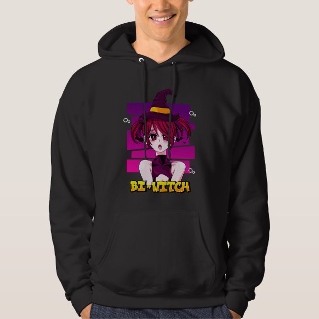 Bi Witch Bisexual Witch Pun Bihexual Bi Pride Gay  Hoodie (Vorderseite)