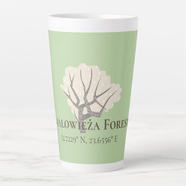 Białowieża Forest Latitude & Longitude Milchtasse (Vorderseite)