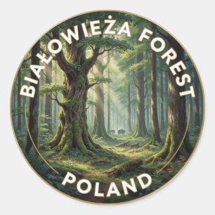 Białowieża-Urwald Landschaft Polen Runder Aufkleber