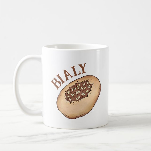 Bialy Jüdische Bäckereizwiebel Polen Polnisches Es Kaffeetasse (Links)
