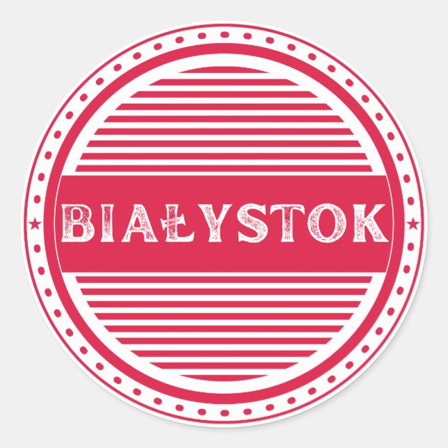Bialystok City Pride Emblem – Polish Identity Runder Aufkleber (Vorderseite)