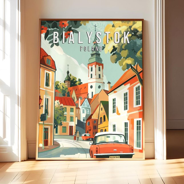 Bialystok Poland Poster Art Print, City Retro Vint (Von Creator hochgeladen)