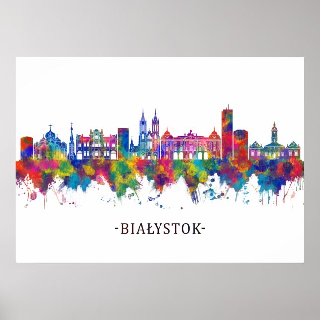 Białystok Poland Skyline Poster (Vorne)