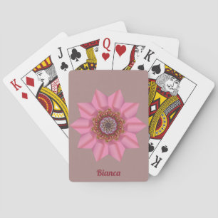 ~ BIANCA~ 3D Rosa Stern Design ~ Original  Spielkarten