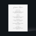 Bianca Elegant Wedding Menükarte<br><div class="desc">Elegantes Hochzeitsmenü mit traditionellem Layout mit klassischer Serifenkombination und eleganten Script-Schriftart.</div>