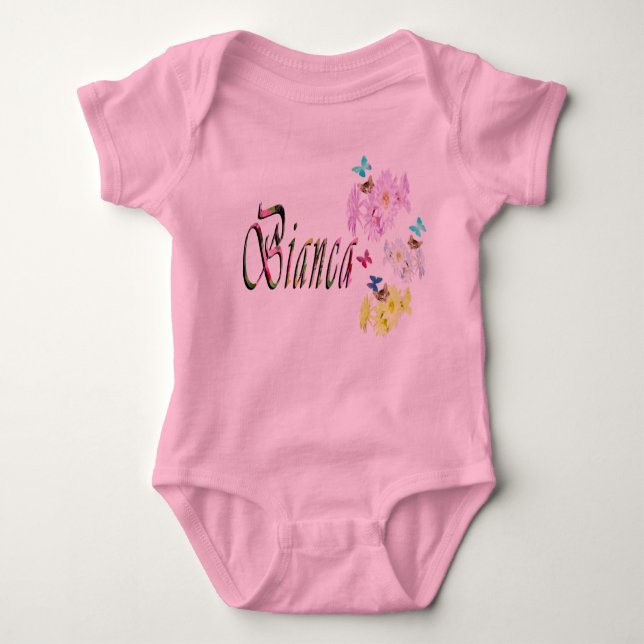 Bianca Girls Name Logo, Baby Bodysuit Baby Strampler (Vorderseite)