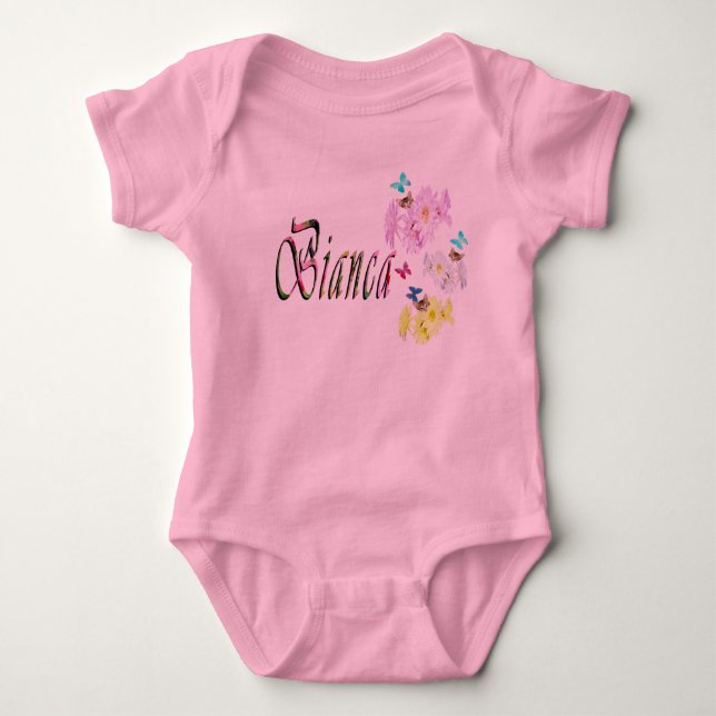 Bianca Girls Name Logo, Baby Bodysuit Strampler (Vorderseite)
