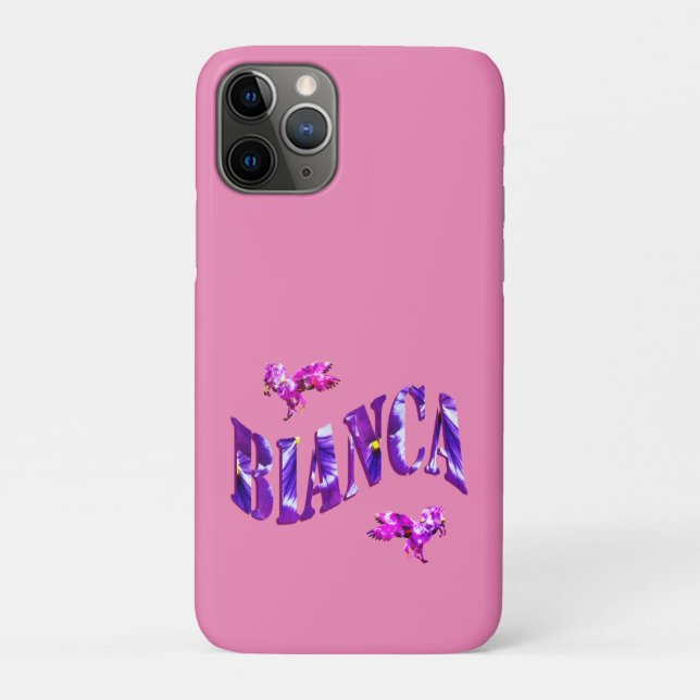Bianca-Name mit Blumendesign, Case-Mate iPhone Hülle (Rückseite)