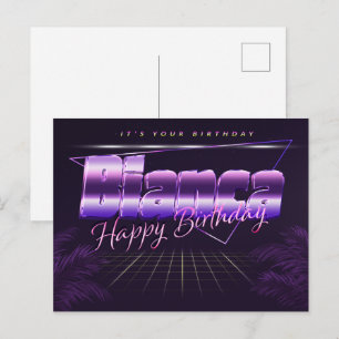 Bianca Name Vorname lila Postkarte Geburtstag