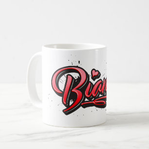 Bianca red Heart Graffiti Tasse Kaffeetasse