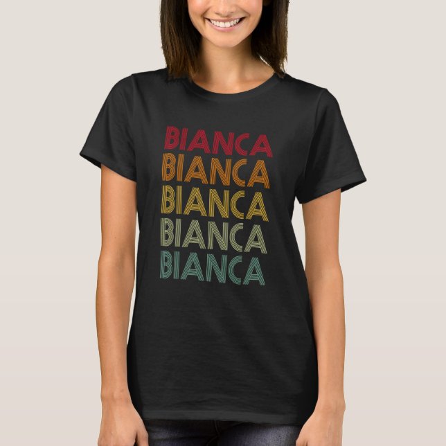 Bianca Retro Name Spaß Nickname T-Shirt (Vorderseite)