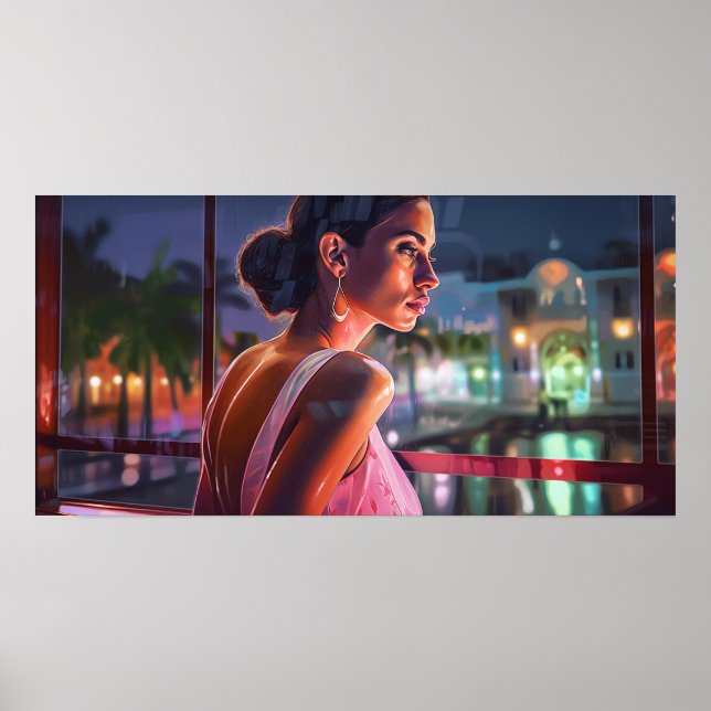 Bianca wartete für Freunde in einem Café Poster (Vorne)