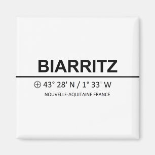 Biarritz Coordinaten - Biarritz-Koordinaten Magnet