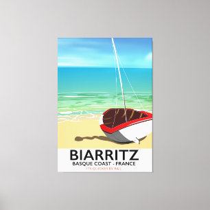 Biarritz France Beach Reiseplakat Leinwanddruck