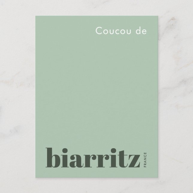Biarritz Frankreich moderner Urlaub Postkarte (Vorderseite)