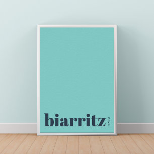 Biarritz Frankreich modernes Stadtplakat Poster