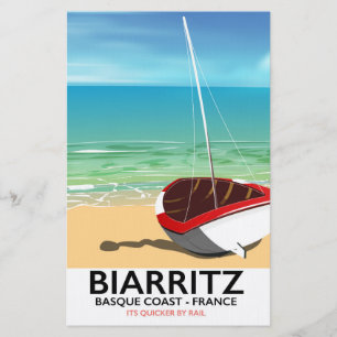 Biarritz Frankreich Strand Reiseplakat Briefpapier