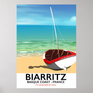 Biarritz Frankreich Strand Reiseplakat Poster
