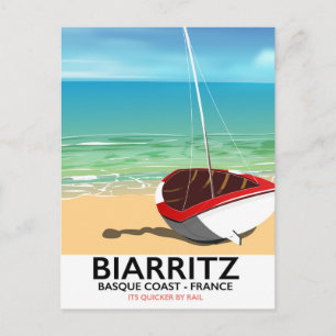 Biarritz Frankreich Strand Reiseplakat Postkarte