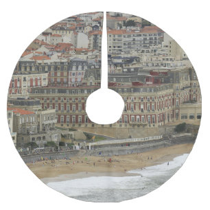 Biarritz Strand, Belle Époque Architektur. Polyester Weihnachtsbaumdecke