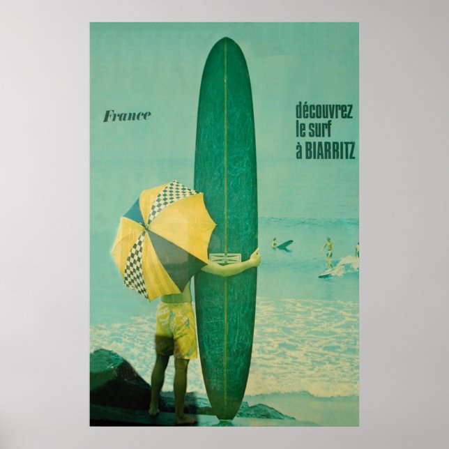 Biarritz Surfposter | Surf | Surfer Poster (Vorne)