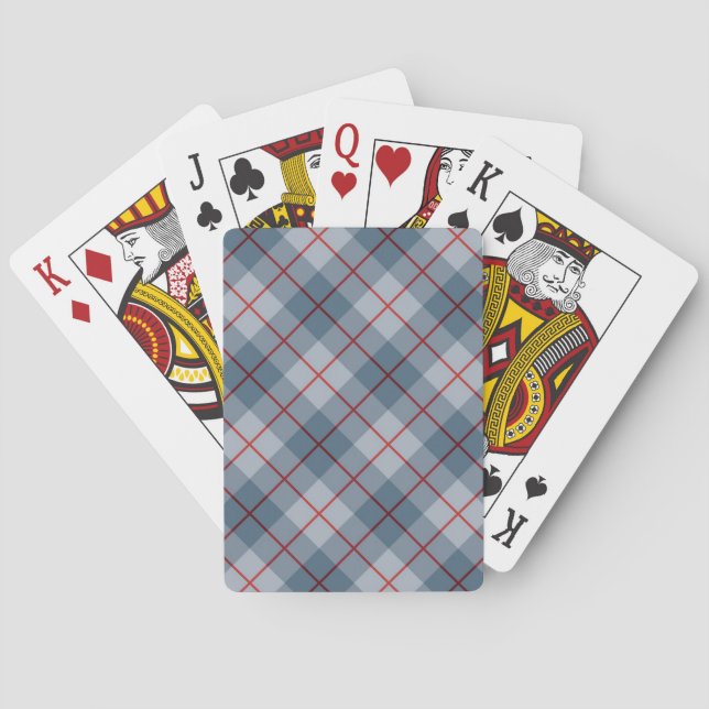 Bias Kariert Blue-Red Stripe Spielkarten (Rückseite)