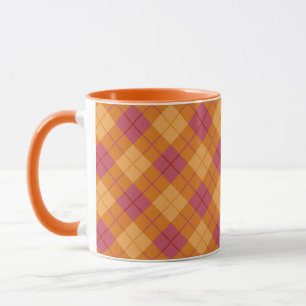 Bias Karo in Orange und Pink Tasse