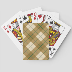 Bias Plaid in Gold with Green Stripe Spielkarten