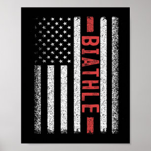 Biathle American Flag 4. Juli Moderner Biathlon Poster