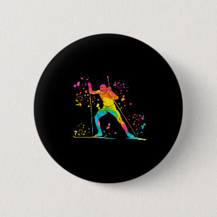 Biathlet nordischer Skilanglauf Biathlon  Button