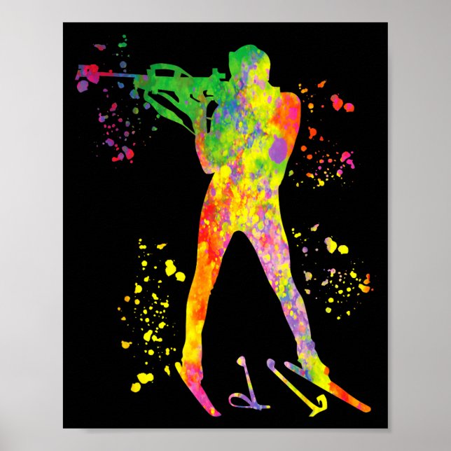 Biathlet Skilanglauf Biathlon Poster (Vorne)