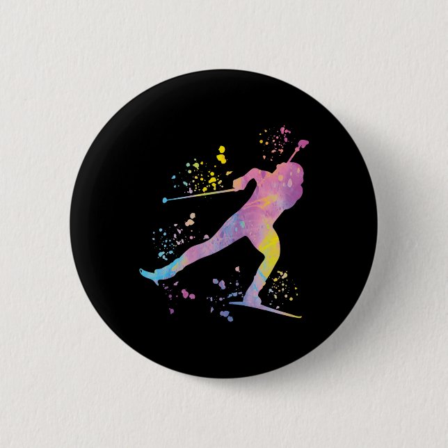Biathlete Nordic Ski Biathlon 12 Button (Vorderseite)
