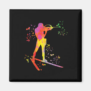 Biathlete Nordic Ski Biathlon 13 Magnet