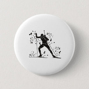 Biathlete Nordic Ski Biathlon 14 Button