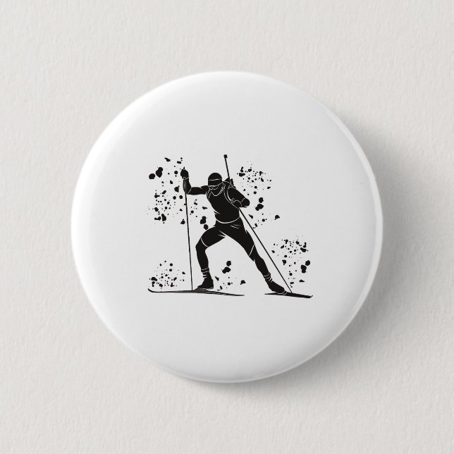 Biathlete Nordic Ski Biathlon 14 Button (Vorderseite)