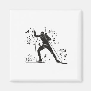 Biathlete Nordic Ski Biathlon 14 Magnet