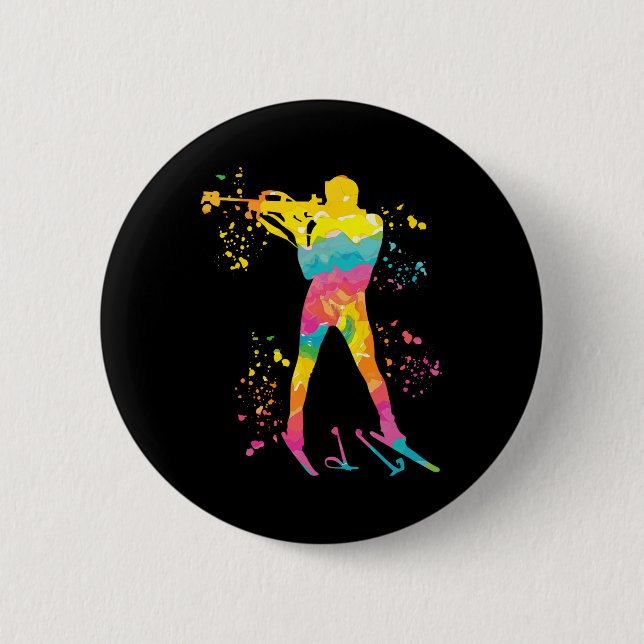 Biathlete Nordic Ski Biathlon 23 Button (Vorderseite)